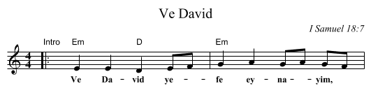 Ve David - staff notation