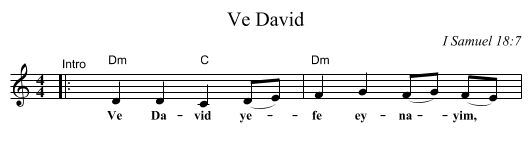 Ve David - staff notation