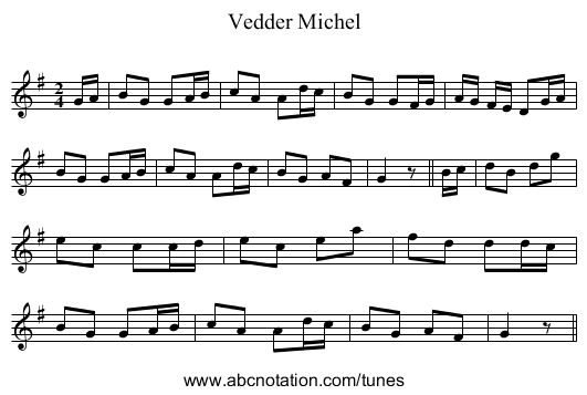 Vedder Michel - staff notation