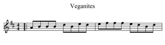 Veganites - staff notation