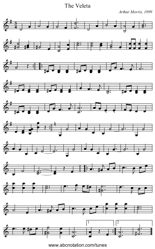 Veleta, The - staff notation