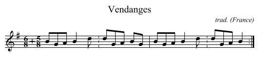Vendanges - staff notation