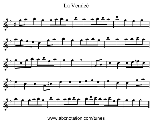 Vendeè, La - staff notation
