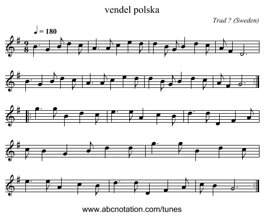 vendel polska - staff notation