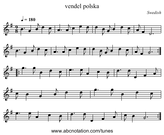 vendel polska - staff notation