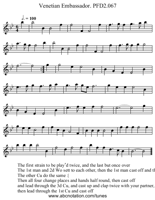 Venetian Embassador. PFD2.067 - staff notation