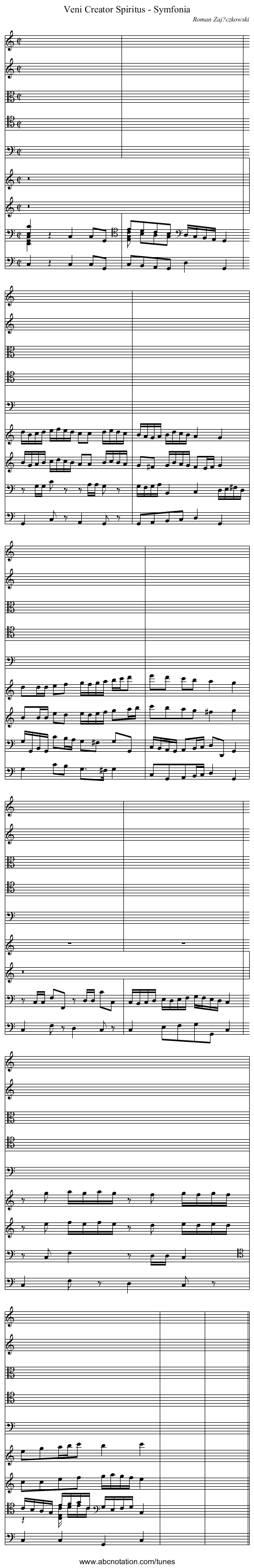 Veni Creator Spiritus - Symfonia - staff notation