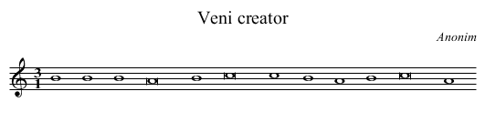 Veni creator - staff notation