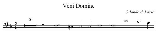 Veni Domine - staff notation