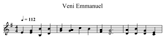 Veni Emmanuel - staff notation