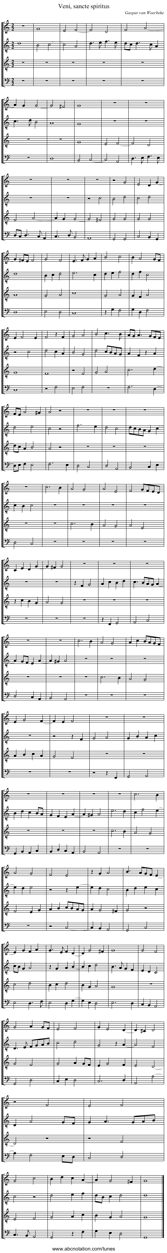 Veni, sancte spiritus - staff notation