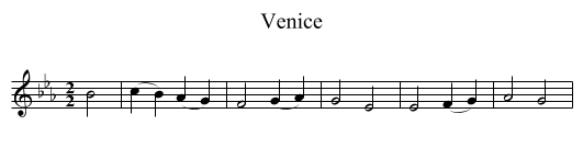 Venice - staff notation