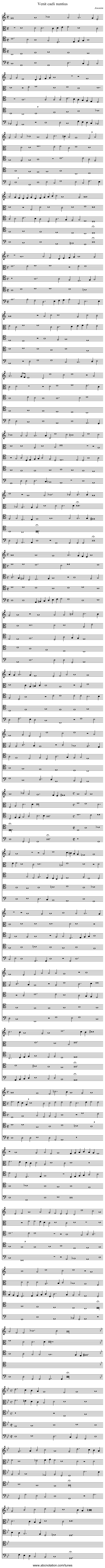 Venit caeli nuntius - staff notation
