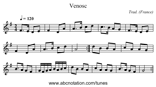 Venosc - staff notation