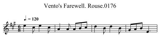 Vento's Farewell. Rouse.0176 - staff notation