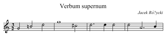 Verbum supernum - staff notation