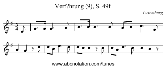 Verf?hrung (9), S. 49f - staff notation