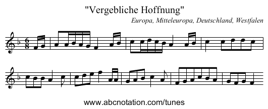 Vergebliche Hoffnung - staff notation