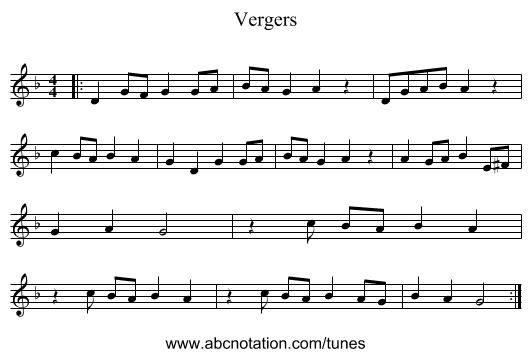 Vergers - staff notation