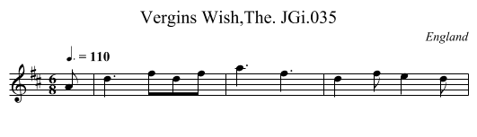 Vergins Wish,The. JGi.035 - staff notation