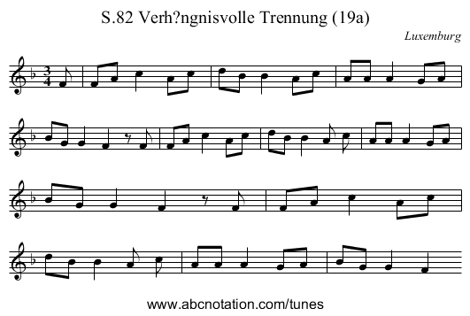Verh?ngnisvolle Trennung (19a), S.82 - staff notation
