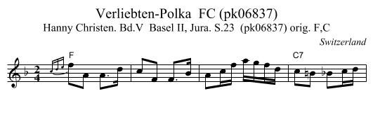 Verliebten-Polka  FC (pk06837) - staff notation