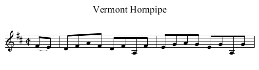 Vermont Hornpipe - staff notation