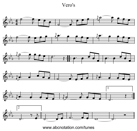 Vero's - staff notation