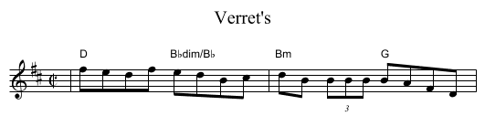 Verret's - staff notation