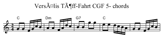 VersÃ¤lis TÃ¶ff-Fahrt CGF 5- chords - staff notation