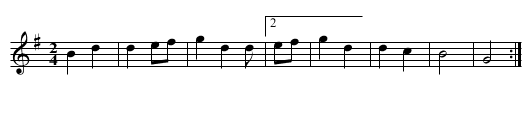 version of the Helston Furry Dance - staff notation