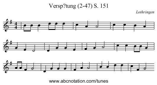 Versp?tung (2-47) S. 151 - staff notation