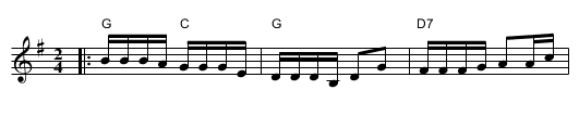 Vesivehmaan Jenkka - staff notation