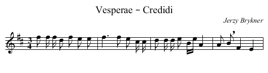 Vesperae – Credidi - staff notation
