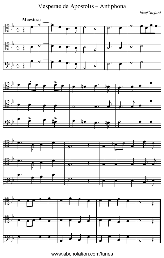 Vesperae de Apostolis – Antiphona - staff notation