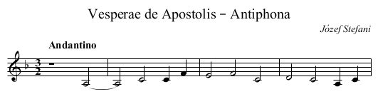 Vesperae de Apostolis – Antiphona - staff notation