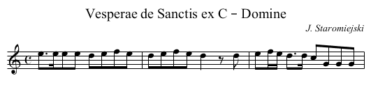 Vesperae de Sanctis ex C – Domine - staff notation