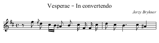 Vesperae – In convertendo - staff notation