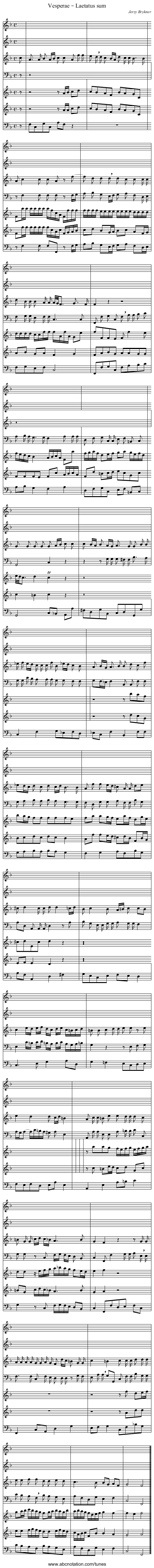 Vesperae – Laetatus sum - staff notation