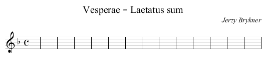 Vesperae – Laetatus sum - staff notation
