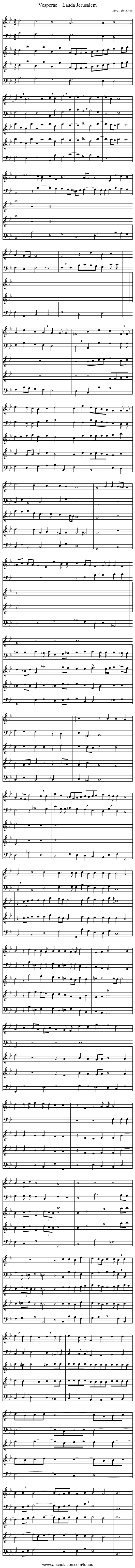 Vesperae – Lauda Jerusalem - staff notation
