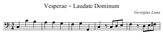 Vesperae – Laudate Dominum - staff notation