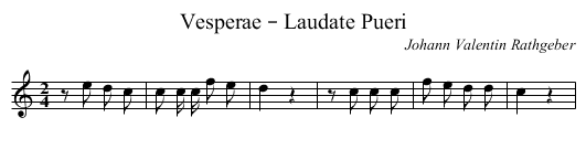 Vesperae – Laudate Pueri - staff notation