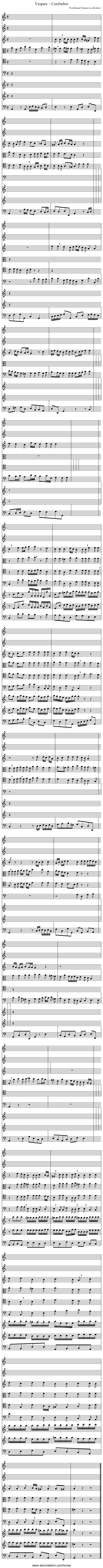 Vespere – Confitebor - staff notation