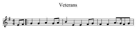 Veterans - staff notation