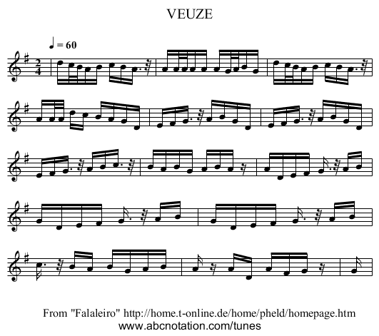 VEUZE - staff notation