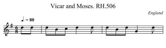 Vicar and Moses. RH.506 - staff notation