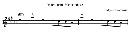 Victoria Hornpipe - staff notation
