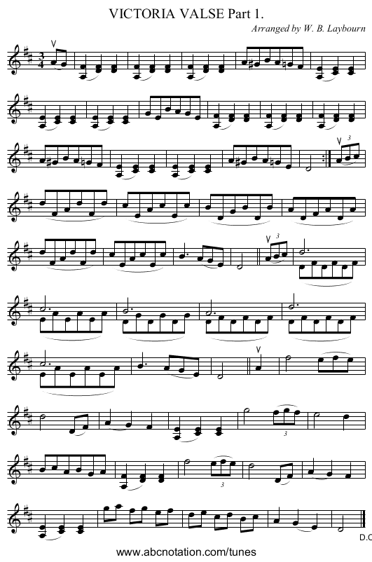 VICTORIA VALSE Part 1. - staff notation
