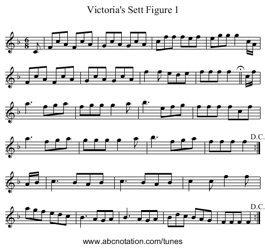 Victoria's Sett Figure 1 - staff notation